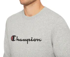 Champion Men's Script Crew Sweatshirt - Oxford Heather