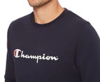 Champion Men's Script Crew Sweatshirt - Navy