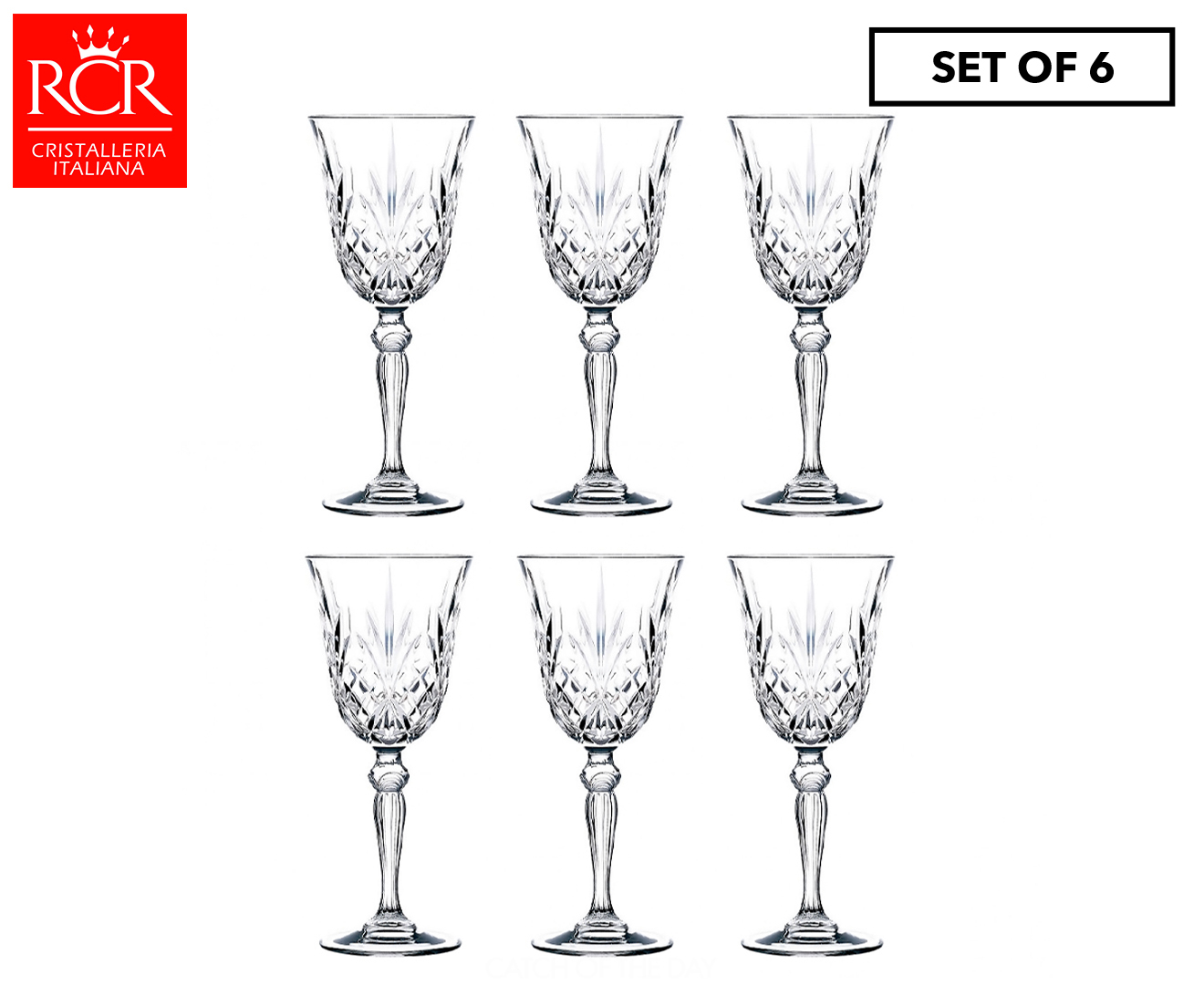RCR Luxion Melodia Wine Glasses, Crystal, Clear, Set of 6