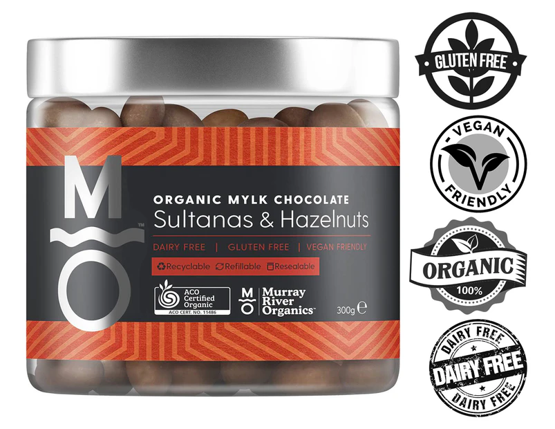 Murray River Organics Mylk Chocolate Sultanas & Hazelnuts 300g
