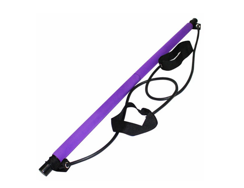 SUN Pilates Yoga Bar with Foot Loop for Total Body Workout-Purple