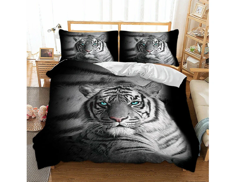 White Tiger Quilt cover set-Single/Double/Queen/King