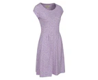 Mountain Warehouse Seville Women Pocket Dress, Signature Print, Short Sleeves - Lilac