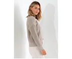 Women's Marco Polo Cable Knit Sweater Natural
