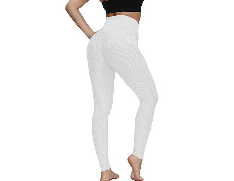 Strapsco Women's High Waist Yoga Pants Leggings - White
