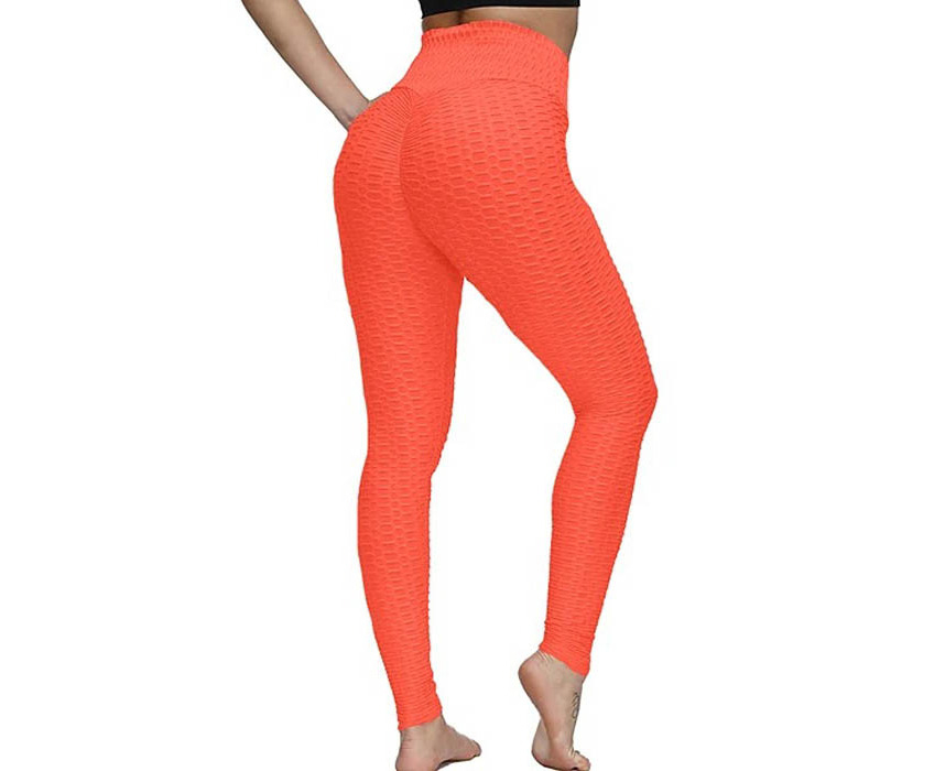 Orange Scrunch bum leggings. Brazilactiv. Stylish Gym