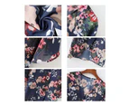 Strapsco Women's Summer Floral Print Kimonos Loose Half Sleeve Chiffon Cardigan Blouses Casual Cover Up - Navy