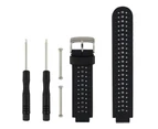 Strapsco Watch Band For Garmin Forerunner 235/230/220/620/630 -Black White