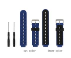 Strapsco Silicone Wrist Strap For Garmin Forerunner 220/230/235/620/630/735XT Smart Watch Replacement Square Hole Double Color-Blue Black