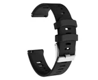 Strapsco Soft Silicone Replacement Strap For Garmin Forerunner 245 Smart Watch Accessories-Black