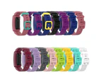Strapsco Silicone Watch Band For Fitbit Inspire/Inspire HR/ACE 2-Watermelon Red+Teal Buckle