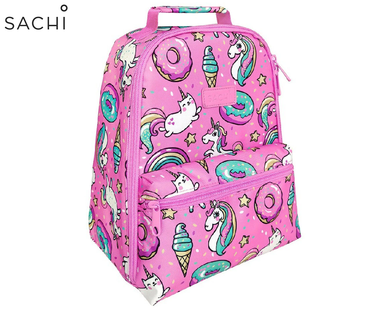 Sachi Insulated 227 Unicorns Backpack / Lunch Bag - Pink