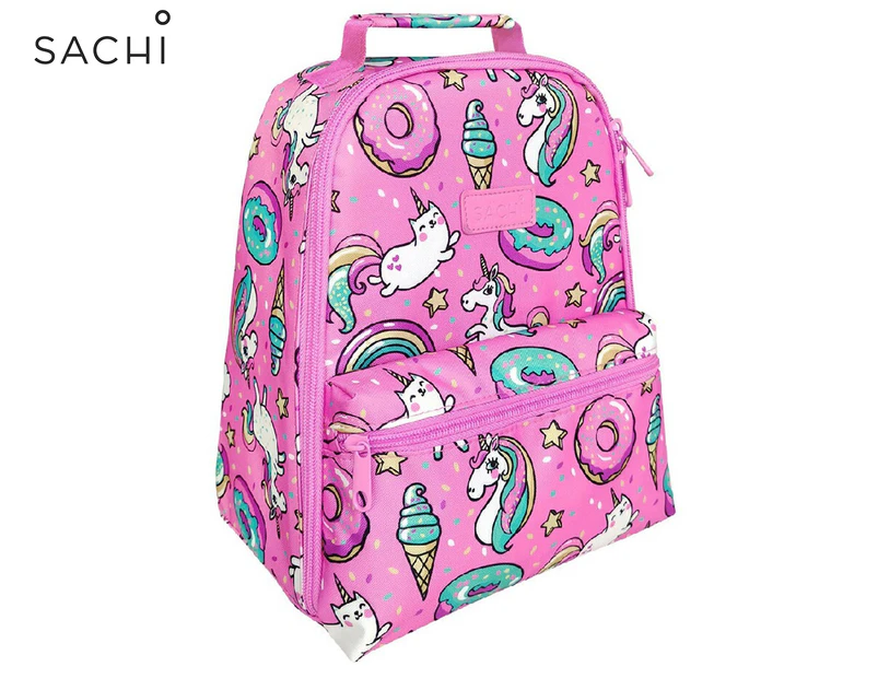 Sachi Insulated 227 Unicorns Backpack / Lunch Bag - Pink