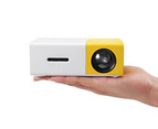 YG300 Mini Portable LED Projecto with Built-In Battery-Yellow
