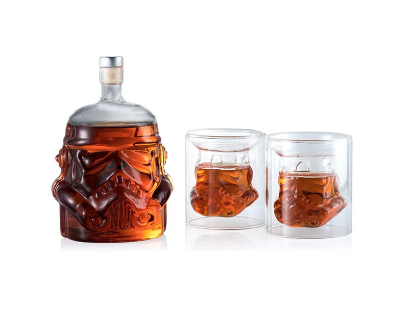 AdoreTransparent Creative Whiskey Decanter Set with 2 Glasses Whiskey Carafe for Wine Scotch /Bourbon/Vodk/Liquor - 750ML
