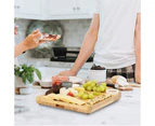 Adore Natural Bamboo Cheese Board & Cutlery Set with Slide-Out Drawer and Knife Charcuterie Platter & Serving Tray
