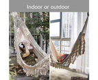 Deluxe Hanging Hammock Bed Chair Hammocks Swing Tassel Lace Outdoor Indoor + Bag