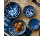 Nami 12cm 5-Piece Japanese Rice Bowls - Blue/White