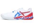 ASICS Men's Gel-Resolution 8 L.E. Tennis Shoes - White/Electric Blue