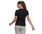 Adidas Women's Loungewear Essentials Slim 3-Stripes Tee / T-Shirt / Tshirt - Black/White