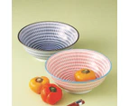 Set Of 2 Noritake Japanese Ceramic Oka Bowls - Red/Blue