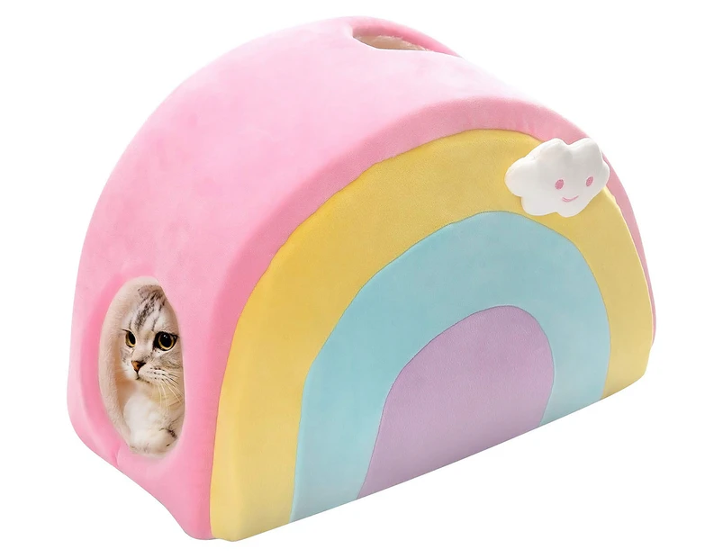 All Fur You Rainbow Cat House / Cat Cave - Pink