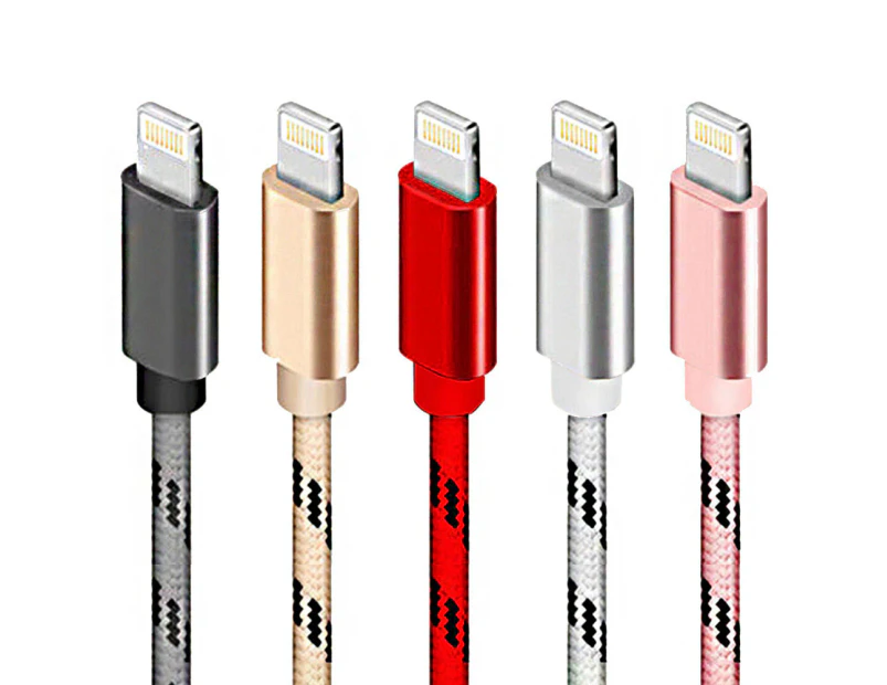 Five Pack of Braided Universal Lightning Cables for iPad or iPhone