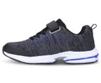 Lotto Boys' Breeze Velcro Running Shoes - Charcoal/Blue