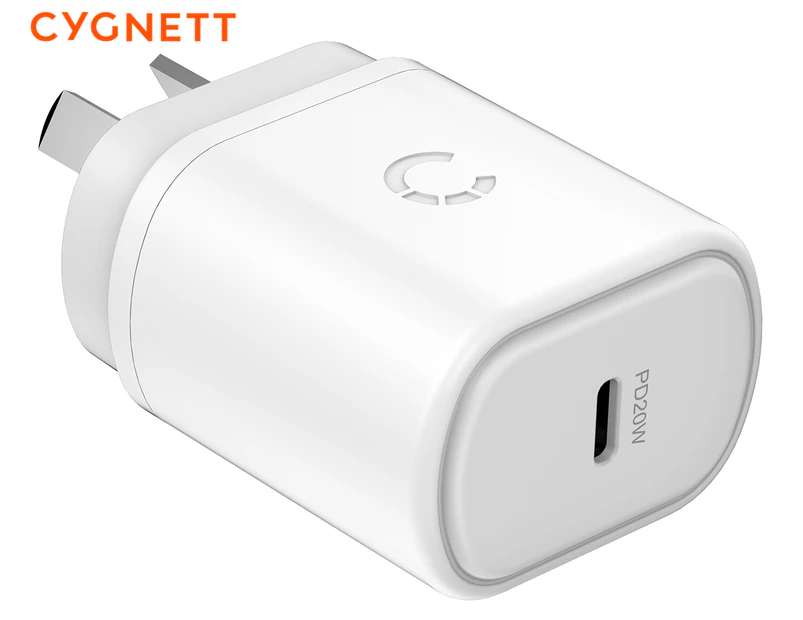 Cygnett PowerPlus 20W PD USB-C Wall Charger - White