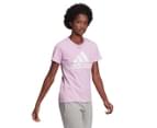 Adidas Women's Loungewear Essentials Logo Tee / T-Shirt / Tshirt - Clear Lilac/White 3