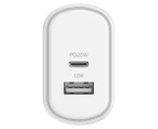 Cygnett PowerPlus 32W PD USB-C & USB-A Dual Wall Charger - White