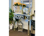 Brand new- luxury mirrored console table / dressing table silver