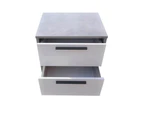 Anne Nighstand Bedside Table - White / Cement Grey