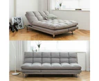 Lilian 3-Seater Polyester Fabric Sofa Bed - Light Grey