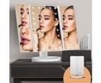 Maxkon Makeup Vanity Mirror with 21 LED Lights 1X/2X/3X Magnification Trifold Mirror 2