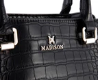 Madison Penny Satchel Bag - Black Croc