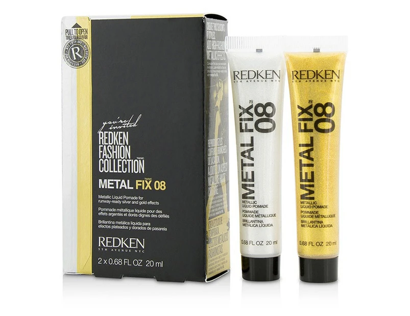 Redken Fashion Collection Metal Fix 08 Metallic Liquid Pomade (For RunwayReady Silver and Gold Effects) 2x20ml/0.68oz