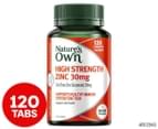 Nature's Own High Strength Zinc 30mg 120 Tablets 1