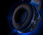 Gaming Headset  Surround Sound Over Ear Headphones with Mic, LED Light-Black&Blue