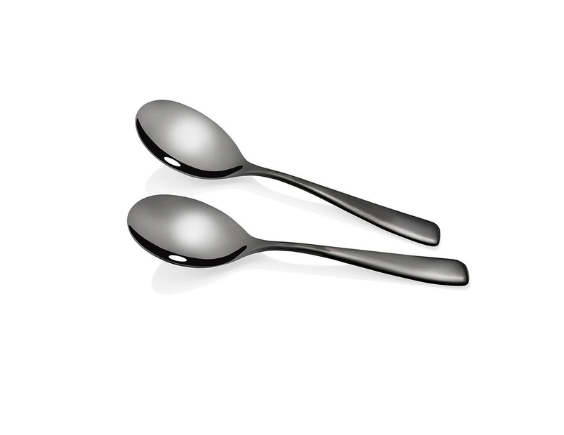 Stanley Rogers Soho Onyx 2 Piece Serving Spoons Set 18/10 Stainless Steel