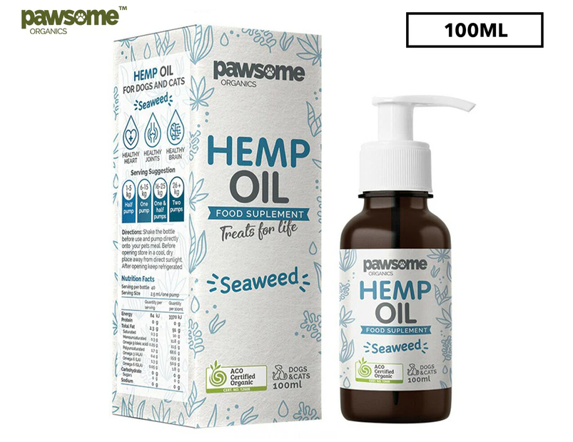Pawsome Hemp Oil and Seaweed Food Supplement 100mL