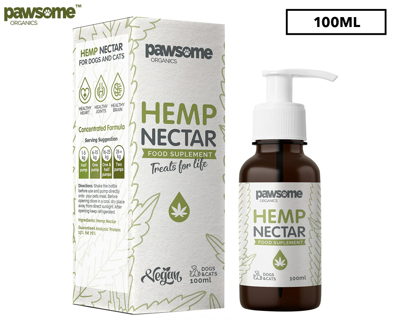 Pawsome Hemp Nectar Oil Food Supplement 100mL