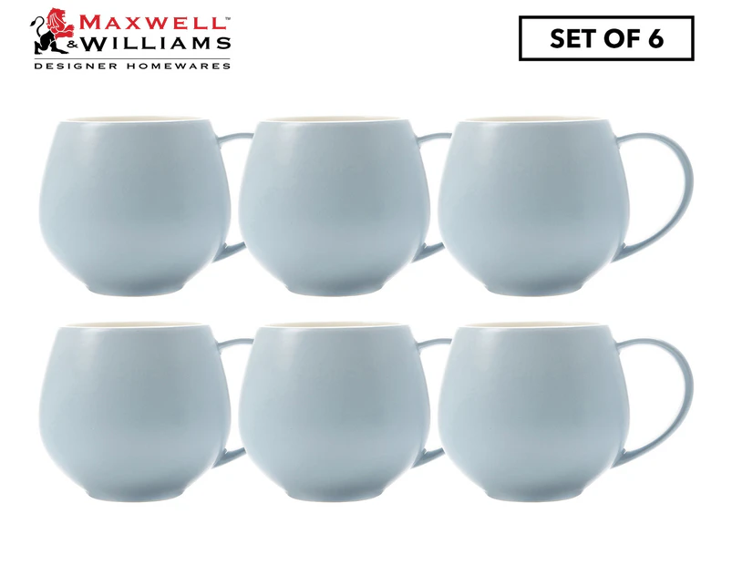 Set of 6 Maxwell & Williams 450mL Tint Snug Mugs - Cloud