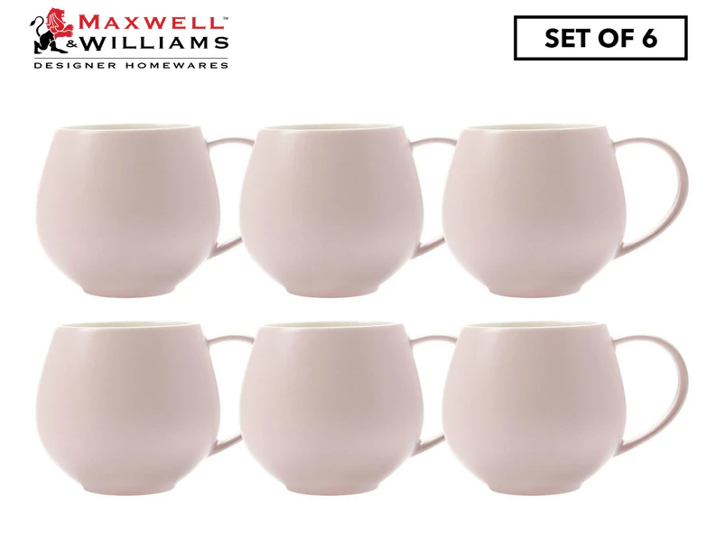 Set of 6 Maxwell & Williams 450mL Tint Snug Mugs - Rose