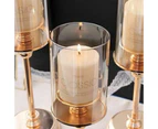 Luxury candle holder with candles red gold  set of 3