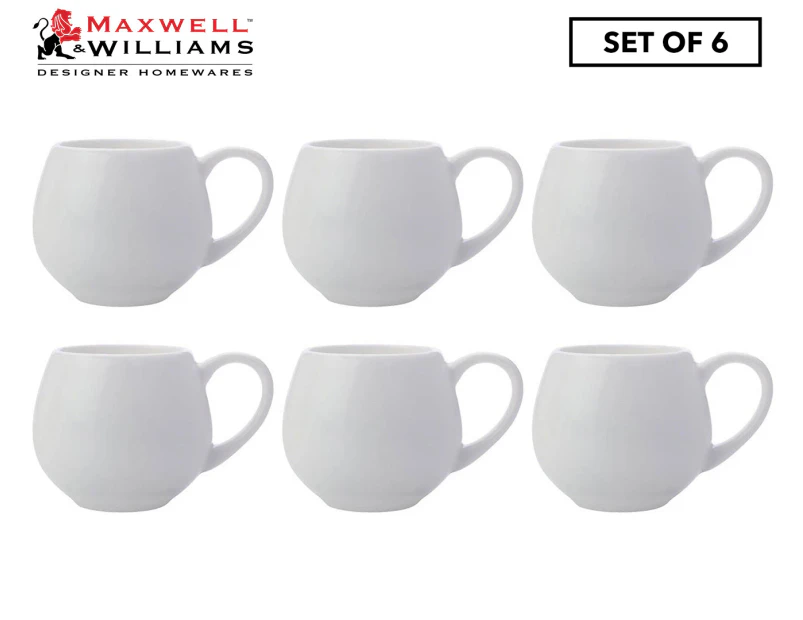 Set of 6 Maxwell & Williams 120mL White Basics Mini Snug Mug