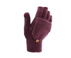 FLOSO Ladies/Womens Winter Capped Fingerless Magic Gloves (Maroon) - GL225