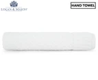 Logan & Mason Platinum Brighton Hand Towel - White