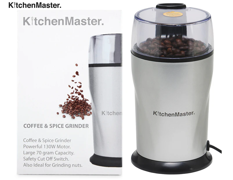 Kitchenmaster 70g Coffee & Spice Grinder - Silver KMCG603