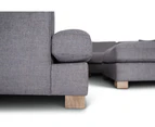 Caden Corner Modular Fabric Lounge With Ottoman-Grey